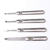 Nouvel ensemble de manucure et pédicure tendance en acier inoxydable réutilisable de haute qualité avec logo personnalisé, kit à ongles durable et portable