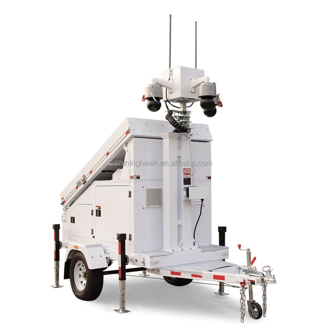 3*435W Solar CCTV Tower Solar Powered Mobile Monitor CCTV Camera Trailer