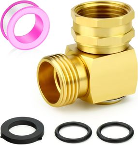 Connecteur coudé pivotant en laiton massif à 90 degrés pour tuyau d'arrosage, raccords de tuyauterie de <span class=keywords><strong>3</strong></span>/<span class=keywords><strong>4</strong></span> pouces avec protection contre le pliage - Product Image 2
