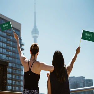 Impresión personalizada de poliéster de mano Saudi_Arabia país palo bandera - Product Image 4