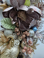 Fournitures décoratives en bois de pomme de pin ronde en gros faites à la main guirlande de Noël