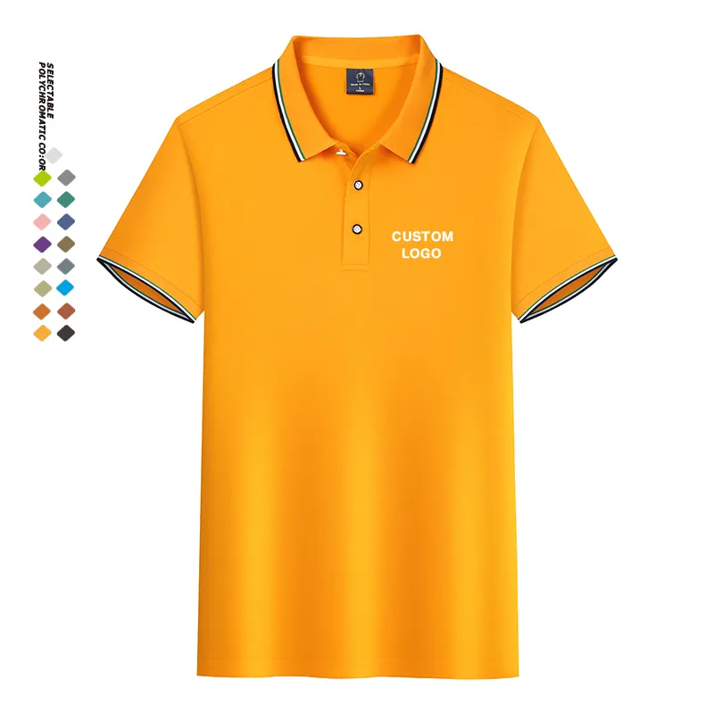 2024 gros logo personnalisé maille polyester golf chemise pour hommes groupe de travail pas cher polo pour hommes