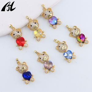 סיטונאי אופנתי לבן 18 קארט מצופה זהב מיקרו קריסטל, שרשרת זהב צבעוני פליז תליון יהלומים <span class=keywords><strong>rhinestone</strong></span> - Product Image 2