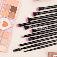 Ensemble de 12 pinceaux de maquillage de luxe en bois avec poils nano pour fond de teint et anticernes, qualité supérieure, logo personnalisé