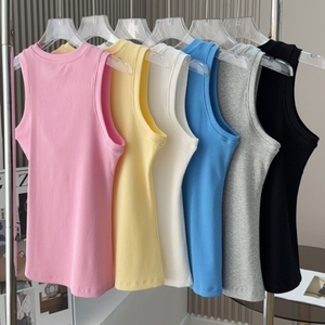 J7114 Débardeur d'été tendance pour <span class=keywords><strong>femme</strong></span>, col rond, sans manches, style boutique - Product Image 4