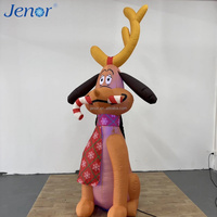 Chien gonflable de Noël mignon et amusant pour la décoration de scène lors de fêtes du Nouvel An et la publicité promotionnelle