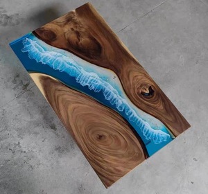 2024 mesas de conferencia de café favorables productos de moda populares comedor moderno madera río resina epoxi restaurante mesa de cocina - Product Image 6