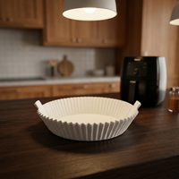 Papier pour friteuse à air de qualité alimentaire, papier de cuisson jetable résistant aux hautes températures et anti-fuite, services d'emballage OEM
