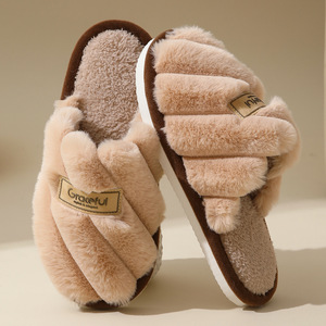 Pantofole <span class=keywords><strong>pelose</strong></span> per le donne in autunno inverno antiscivolo per l'outdoor Wear Fuzzy pantofole di cotone per la casa - Product Image 6