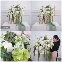 DKB Flower Manufacture, vente en gros de boules de fleurs, arrangement floral pour mariage, décoration, fleurs artificielles bleues et blanches, centre de table