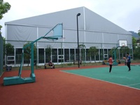 Auvent de protection solaire et de pluie en PVDF résistant aux UV pour exposition, durable, pour salon professionnel