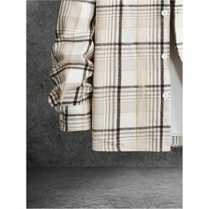 FOXA <b>Men's</b> Plaid Shacket <b>Long</b> Sleeve Button Down <b>Jacket</b> With Pocket Regular Fit Cotton Outerwear - Product Image 4