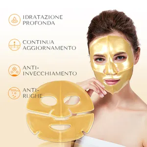 Cosmetic Oem Skin Care 24k Sheet Gold Collagen Hydrogel Crystal Golden Face Moisturizing Facial Mask