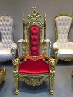 Chaises de mariage classiques Lion Roi et Reine, Trône de Reine Baroque, Trône de Roi