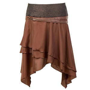 Corsé Punk de Moda para Mujer, <span class=keywords><strong>Falda</strong></span> Gótica Steampunk Marrón, Faldas <span class=keywords><strong>Pirata</strong></span> Victorianas - Product Image 3