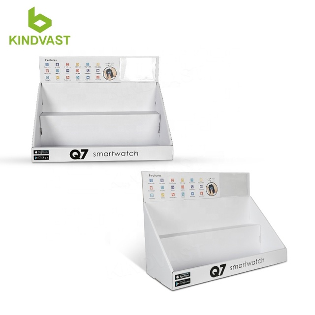 Custom Retail Tabletop Desk Countertop Pdq Cardboard Display Smart Watch Lcd Display Counter