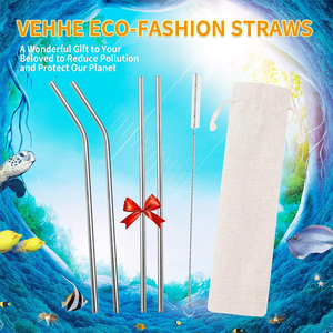 <span class=keywords><strong>Cannucce</strong></span> in Acciaio Inox 18/8 Ecologiche e Riutilizzabili, <span class=keywords><strong>Cannucce</strong></span> <span class=keywords><strong>Lunghe</strong></span> per Bevande, Lavabili in Lavastoviglie, con Logo Personalizzato - Product Image 4