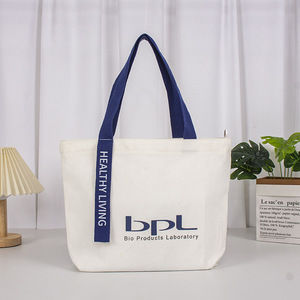 Bán Buôn Biểu Tượng Tùy Chỉnh In Nhiệm Vụ Nặng Nề Vải Cotton Tote Túi Xách Tay Tái Sử Dụng Dây Kéo Cho Du Lịch Cho Mùa Hè Và Mùa Đông - Product Image 2