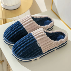 Spring and Autumn Cotton Slippers Winter Warm Indoor Home <b>Shoes</b> for Household Couples Anti Wool Slippers for Men - Product Image 4