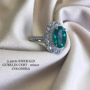 AARYA Fine Jewelry Rings 18K GOLD COLOMBIA EMERALD OVAL CUT RING -MINOR