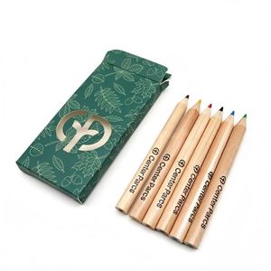 Ensemble de crayons de couleur en papier de haute qualité pour étudiants, promotionnel, taille courte, 6 pièces, 3,5 pouces, mini, avec logo imprimé - Product Image 1