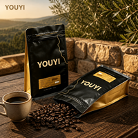 Sacs d'emballage pour café imprimés sur mesure avec valve, pochettes à café à soufflet et fermeture éclair, conception et impression personnalisées, café en vrac