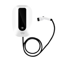 QQr tipe 1 Tipe 2 GB/T 7-22KW EV stasiun pengisi daya dinding 1/3 fase Level2 16/32A OCPP APP 4G AC pengisi daya mobil elektrik EV