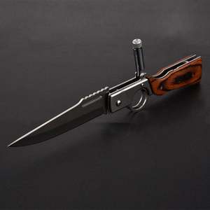 سكين جيب للتخييم والبقاء على قيد الحياة من الفولاذ المقاوم للصدأ مع ضوء ومقبض خشبي قابل للتخصيص - أدوات يدوية جديدة بسعر المصنع - Product Image 6