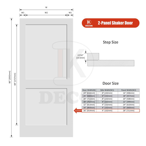 Mỹ Kho 8 Chân Trắng Primed Vaneer Gỗ Nội Thất Cửa 2 Bảng Điều Chỉnh Lõi Rắn Prehung Lắc Cửa Cho Nhà - Product Image 2