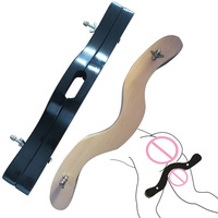 Pince de bondage scrotale en bois, pince de stimulation testiculaire, étireur de testicules, fixation scrotale, jouets sexuels pour esclave masculin en position genouillée
