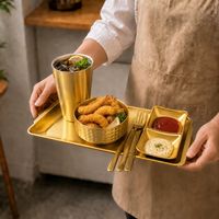 Ensemble de vaisselle de 36 pièces en acier inoxydable 304 de qualité alimentaire, sans BPA, comprenant assiettes carrées classiques, bols, tasses, couteaux, fourchettes, pour hôtel