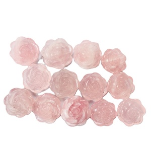 Commercio all'ingrosso Naturale Della Pietra Preziosa Scultura Rosa Quarzo Rosa A Forma di Fiore di Pietra <span class=keywords><strong>per</strong></span> il Regalo - Product Image 4