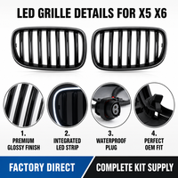 Grille avant LED éclairée en gros pour BMW X5 E70 X6 E71, accessoires de tuning, prix usine, faible MOQ, livraison rapide B2B