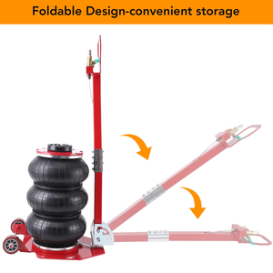 Gato neumático de 6600 lbs de capacidad, elevación rápida, 3T, para reparación de automóviles, con varilla plegable, elevación rápida, gato de aire de triple bolsa - Product Image 2