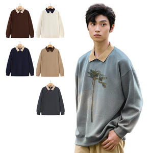 <span class=keywords><strong>Polo</strong></span> da uomo in poliestere 320gsm <span class=keywords><strong>Polo</strong></span> classica tinta unita a manica lunga di alta qualità sport <span class=keywords><strong>Polo</strong></span> sociale uomo - Product Image 1