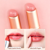 Applicateur de gloss à lèvres roll-on mini, pointe en silicone noir, tube rose givré, capuchon or rose, brosse à gloss Q Soft