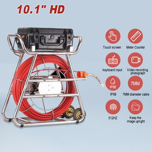 Caméra d'inspection endoscopique HD 1080P avec écran tactile 10,1 pouces, compteur de distance, câble de 20 m, localisateur 512 Hz, enregistrement vidéo et audio - Product Image 2