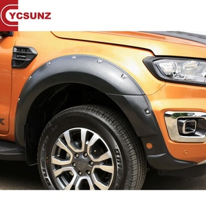 YCSUNZ ABS noir mat avec capteur garde-boue fusées modifiées pour Ford Ranger T8 2018 2019 2020 4x4 accessoires de voiture