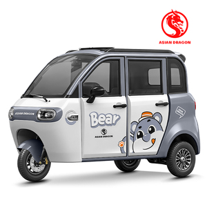 รถสามล้อไฟฟ้า 72V 2000W สำหรับครอบครัว แบบมีหลังคา ดีไซน์น่ารัก รูปทรงหมี พร้อมแบตเตอรี่ตะกั่ว-กรด และเกียร์ 3 สปีด - Product Image 5