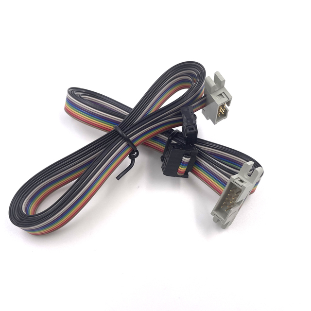 YZlink UL2651 10p Ribbon Flexible Flat Color Cables Spacing 2*5p Double Head 2.54mm Spacing Connector IDC 10p Display Cable