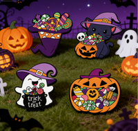 Pins Esmaltados Exquisitos de Halloween al por Mayor, con Cierre de Seguridad Duradero, Pins Personalizados con Logotipo para Decoración de Fiestas, Accesorios de Disfraces