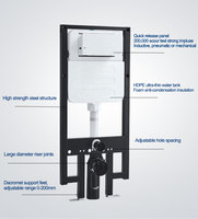 Beliebte schlanke Dual Flushing verdeckte Zisterne mit Edelstahl rahmen Toilette Wandbehang Wassertank für Badezimmer