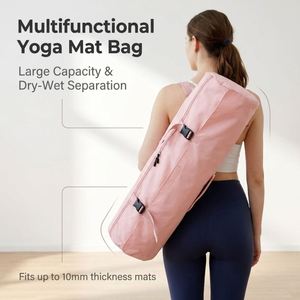 Sac de rangement sportif multifonctionnel en stock avec compartiment humide inférieur et poche pour bouteille d'eau pour tapis de yoga et de cyclisme - Sangle de transport - Product Image 1