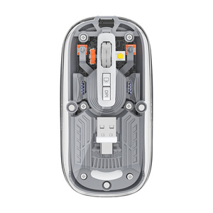 Mini ratón óptico inalámbrico de 3 modos, 2400DPI, silencioso, ligero, diseño portátil, estilo 3D, para juegos, portátiles, uso creativo en la oficina - Product Image 6