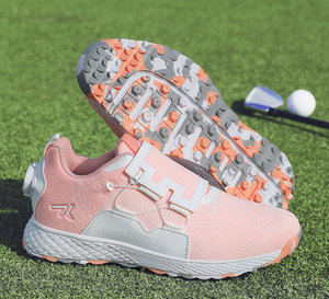 Chaussures de golf professionnelles pour femmes, légères, respirantes, roses et blanches, à boucle rotative personnalisée, à laçage automatique, vente en gros - Product Image 2