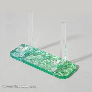 Support de Présentation Carré en Acrylique <span class=keywords><strong>Transparent</strong></span> Effet Ondulation d'Eau pour Bureau à Domicile - Product Image 3