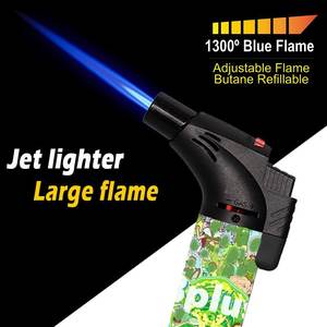 TECHNO OEM ODM Briquet torche oblique à jet de butane de luxe rechargeable avec logo personnalisé et portable de haute qualité - Product Image 4