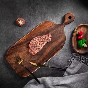 Rettangolo rotondo sud americano noce legno <span class=keywords><strong>Pizza</strong></span> Board con manico taglieri di <span class=keywords><strong>pane</strong></span> per Coffee Shop Resturanut - Product Image 2