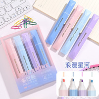 Ensemble de stylos marqueurs surligneur à grande pointe pastel 4 couleurs pour étudiants Vente en gros
