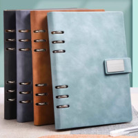 Cuaderno de Tapa Dura A5 de Cuero PU Personalizado en Oferta, Útiles Escolares, Planificador de Empresa con Anillas y Papel Reemplazable, 100 Hojas